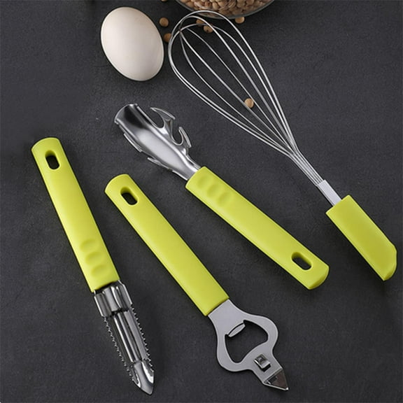 Clearance Cooking Utensils under $10,Household Kitchen Gadgets 4 Set Stainless Steel Egg Beater Paring Lifting Dish Fish Scale S