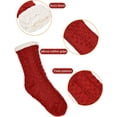 thumbnail image 3 of 2 Pairs Women's Warm Slipper Socks Christmas Fuzzy Socks Fleece-lined Non Slip Slipper Socks, 3 of 7