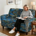 thumbnail image 4 of Yuyamidu Blue Camo Loveseat Recliner Covers 2 Seater Hunting Branch Recliner Loveseat Slipcover with Elastic Edge Washable Furniture Protector, 4 of 8