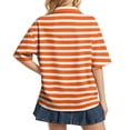 thumbnail image 5 of Dresfit Women's Polo Shirts Short Sleeve Striped Golf Shirts 2026 Summer Button Down Back To School Graphic Tees Regular Fit Loose Plus Size Tennis T Shirts XL, 5 of 5