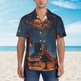 thumbnail image 2 of Fotbe Cowboy Boots Under Starry Sky Camisa Hawaiana para Hombre Unisex – Camisa Casual de Verano con Botones de Manga Corta de Algodón y Lino,XX-Large, 2 of 7