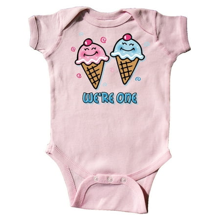 

Inktastic Ice Cream We re One Twin Boy & Girl Gift Baby Boy or Baby Girl Bodysuit