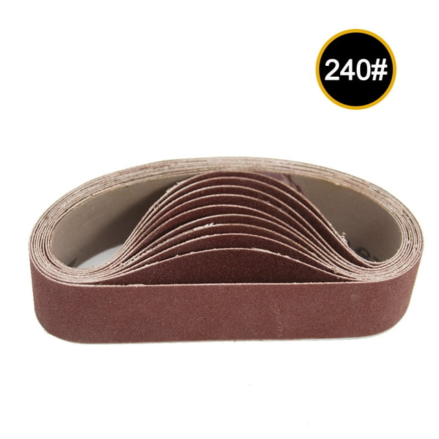 Graflsoa 240-Grit Aluminum Oxide Sanding Belts, 330x30mm, Red, 10-Pack for Precision Sanding