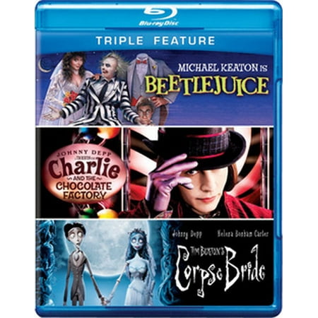 Beetlejuice / Charlie and the Chocolate Factory / Tim Burton's Corpse Bride (Blu-ray)