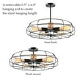 thumbnail image 4 of 5 Bulb Vintage Industrial Ceiling Light Fixture for Foyer, Black, Set of 2, 4 of 8