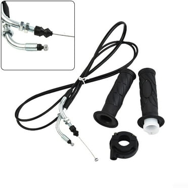 A Pair Black Hand Grips With Throttle Cable Handlebar For GY6 125-150CC ATV Bike