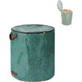 thumbnail image 1 of Bolsa de jardín, bolsa de basura de jardín reutilizable y plegable, bolsa de basura de jardín impermeable y resistente a desgarros, PE tejido con asa, con tapa ER, 1 of 5