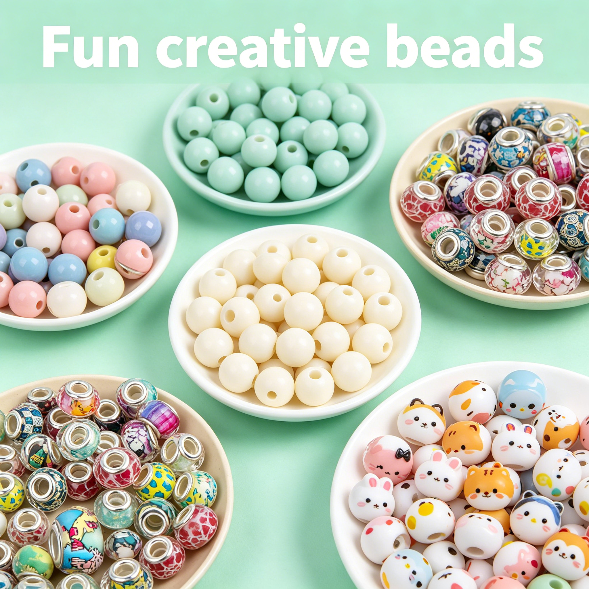 DESIGNICE 2026 New Bracelet Beads Large Hole Beads Beads for Bracelets Making Acrylic Gems Bracelet Making Kit Beads Style 3 for Jewelry Making Bracelet Crafting Diy Accessories Beadwork Projects