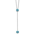 thumbnail image 2 of Sterling Silver Rhodium-plated Blue Topaz with 2in Extender Y Shaped Necklace, 2 of 3