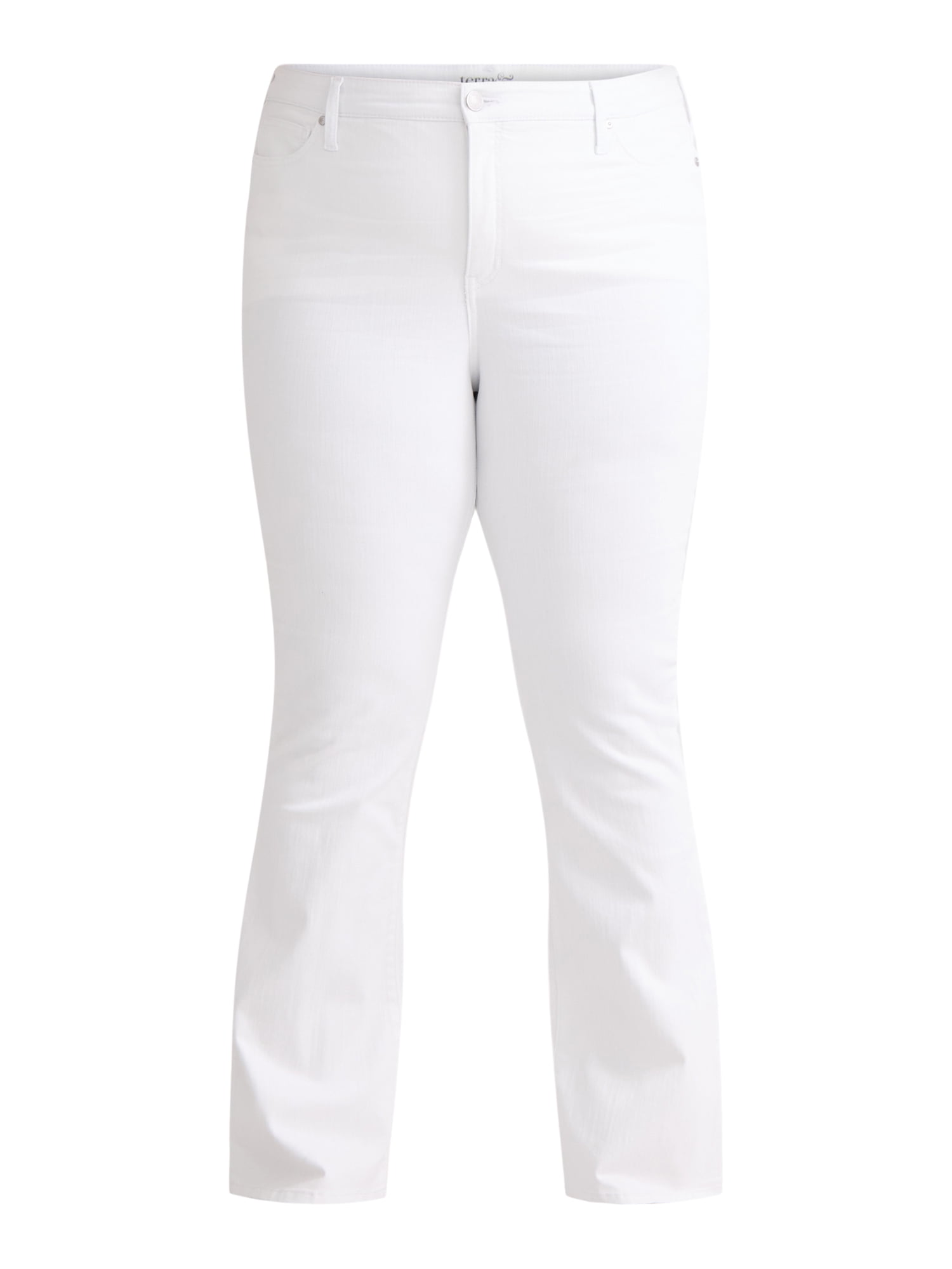 Terra & Sky Women's Plus Size Bootcut High Rise Jeans, Available in Short and Regular Inseams