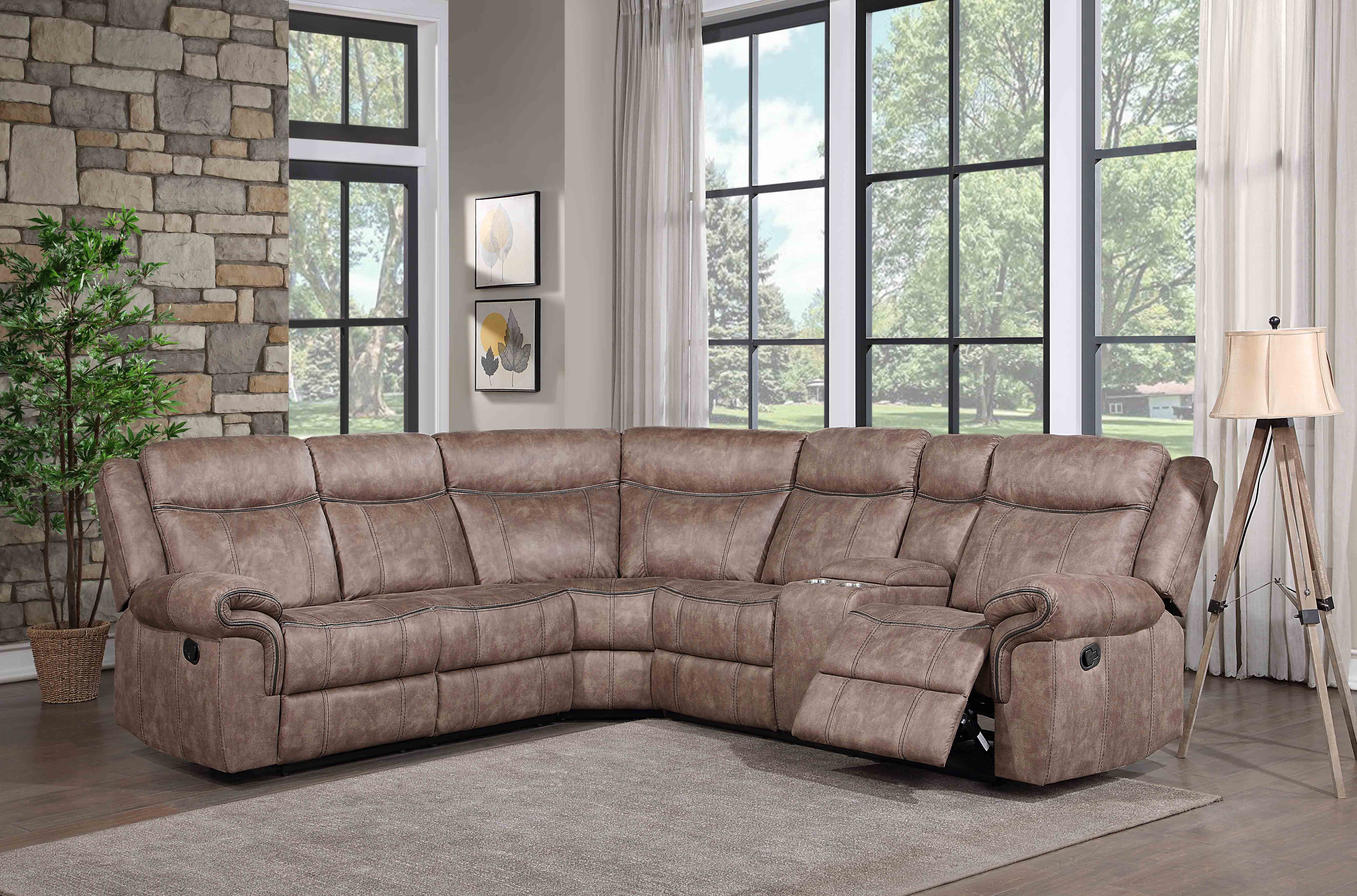 Ucloveria Sectional Sofa Corner Reclined Sofa Set Modern Motion Couch Sectional Curved Sofa