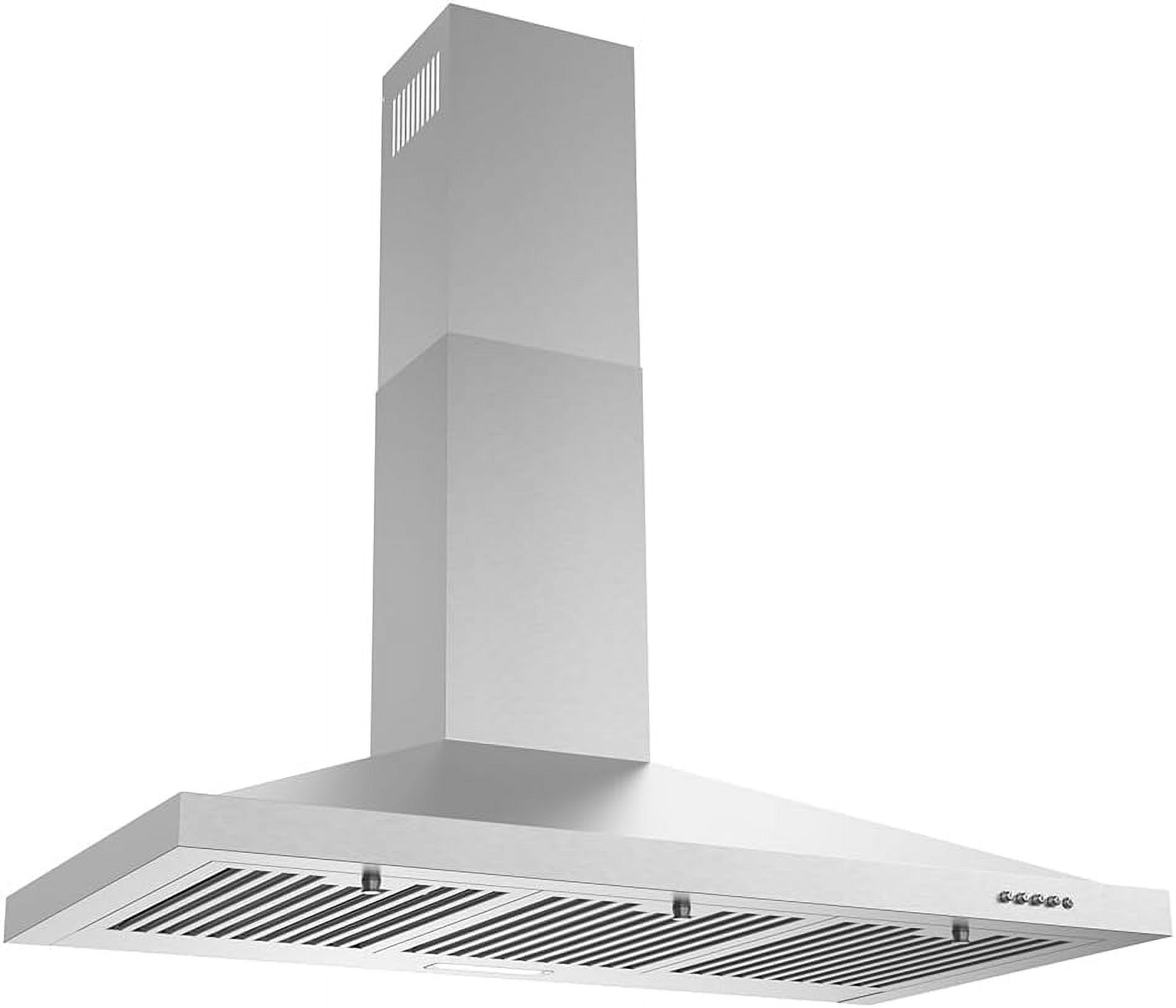 Streamline 36 in. Vicolo Ductless Wall Mount Range Hood in Brushed Stainless Steel with Baffle Filters, Push Button Control, LED Light
