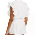 thumbnail image 3 of Aqua Womens Therese Flutter Sleeve Eyelet Romper, 3 of 4