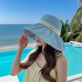 thumbnail image 1 of Sombrero de pescador con lazo para mujer, gorra de pescador con lazo, estilo panamá, de lujo, a la moda, para el sol y la playa, novedad de 2023 Fivean unisex, 1 of 2