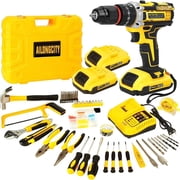 21V Tool Kit with Drill, 120PCS 21V Cordless Drill Set with 3/8 Keyless Chuck of Metal & 25+3 Clutch with Impact, 2 x 2.0Ah Battery & Fast Charger, Max Torque 45Nm, 2-Variable Speed