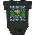 thumbnail image 3 of Inktastic My 1st Chrismukkah Sweater Style with Menorah and Trees Boys or Girls Baby Bodysuit, 3 of 5