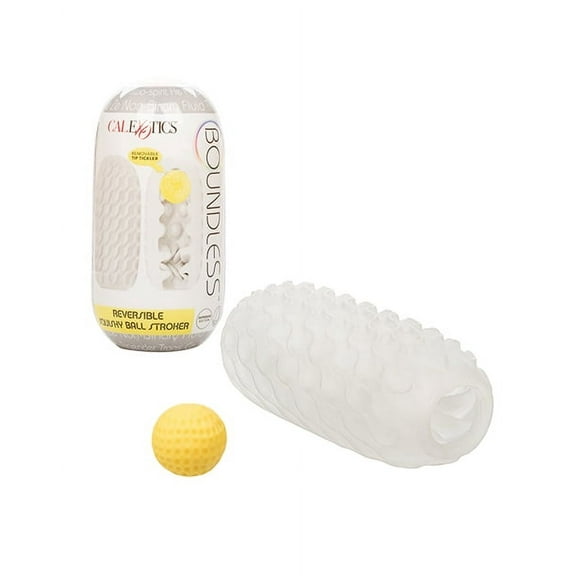 California Exotic Novelties Boundless Reversible Squishy Ball Stroker - Yellow, Masturbators. Male