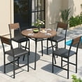 thumbnail image 3 of Pamapic 5-Piece Round Dining Table Set for 4 People Vintage Oak, 3 of 9