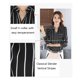 thumbnail image 5 of Blusa de mujer de manga larga con cuello en V y bolsillo frontal a rayas blancas y negras Inevent FS11531-09, 5 of 7