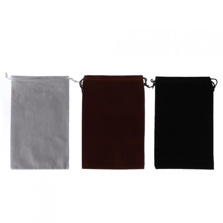 3Pcs Flocking Cloth Drawstring Pouch DustProof Storage Bag for Jewelry Gift Candies Phone