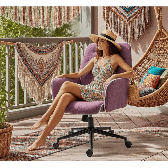 Spandex Home Office Chair, Tufted Height Adjustable Computer Desk Chair