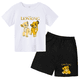 thumbnail image 3 of Conjunto de 2 piezas de camiseta y pantalones cortos con estampado de El Rey León Simba para niños y adolescentes, ropa informal de manga corta, traje de moda, 3 of 5