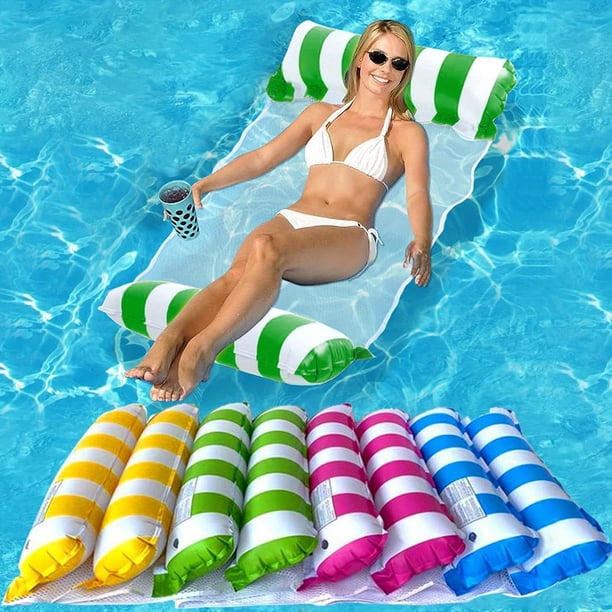 4-in-1 Multifunctional Portable Swimming Pool Floating Hammock Lounge Chair For Travel, Pool Party