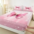 thumbnail image 3 of Castle Fairy Flying Pink Butterfly 3Pcs Twin Sheet Sets for Teens Girls Women,Bling Glitter Twin Fitted Sheet,Dreamy Princess Breathable Flat Sheet,Luxury Bedroom Decor, 3 of 7