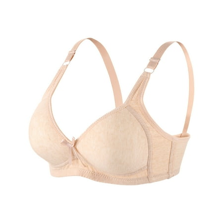 Tshirt Bras for Women Pullover Bra Feature V-Neck Demi & Balconette Bra Style W-1761 Beige L