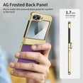 thumbnail image 2 of ELEHOLD Case for Samsung Galaxy Z Flip 6, Shockproof Hard PC Frosted Back Case with Hinge Protection & Built-in Screen Protector,Purple, 2 of 9