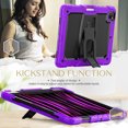 thumbnail image 2 of FJLBDE Case for iPad Pro 12.9 2022/2021/2020/2018 6th/5th/4th/3rd Gen, Rugged Shockproof Tablet Cases Cover with Kickstand Shoulder Strap, Purple, 2 of 7
