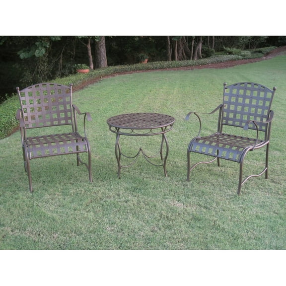 Santa Fe Nailhead Iron Bistro Set (Set of 3) - Rustic Brown