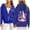 Blue, variant on Beach Hoodies for Women Cute Oversized Meet Me At The Ocean Casual Travel Pullover Trendy Preppy Y2K Long Sleeve Beachwear White