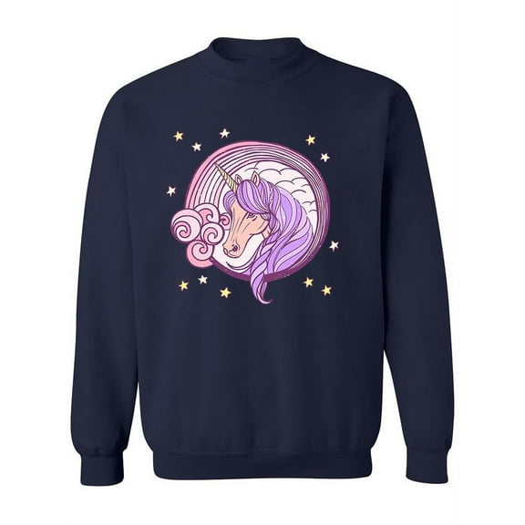 Purple Mythical Unicorn Sweatshirt Women -Image by Shutterstock, Female x-Large
