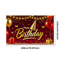thumbnail image 4 of Red Glittery Background Happy Birthday Banner with Balloons Gifts Butterflies Party Supplies Birthday Party Decorations Photography Props, 4 of 7