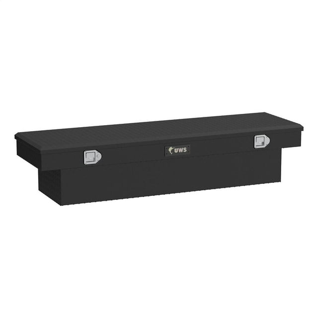 UWS TBS-69-MB Tool Box Crossover; Single Lid; Diamond Tread; Matte Black; Aluminum; 69-7/8 Inch Length x 20 Inch Width x 14-1/2 Inch Depth