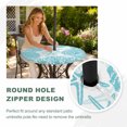 thumbnail image 4 of Round Outdoor Tablecloth with Umbrella Hole and Zipper, Aqua Coastal Tablecloth with Elastic Waterproof, Beach Starfish Nautical Coral Shell Summer Patio Table Covers for 55" - 60" Pool Tables, 4 of 9