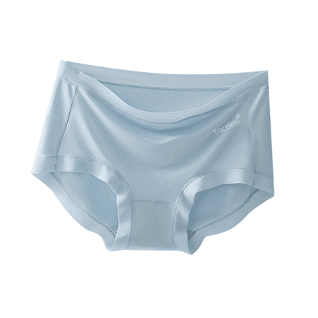Fulorrnie Underwear for Women Plus Size Seamless Cute Comfort Panties Briefs High Waist Waistband Flat Seams Panty Light Blue XXL