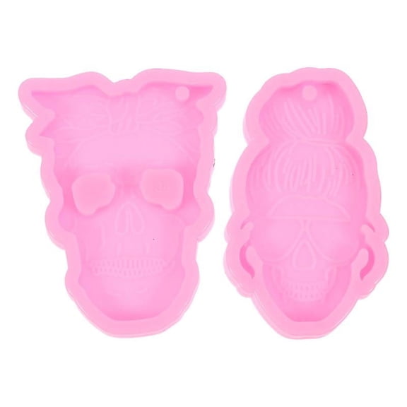 2pcs Skull Head Keychain Mold