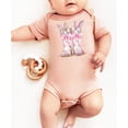 thumbnail image 2 of Easter Bunny Ears & Boots Baby Bodysuit for Girls Pink Spring Western One-Piece Peach Bodysuit 18 Months, 2 of 3