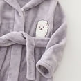 thumbnail image 5 of TOWED22 Kids Hooded Bathrobe Girls Soft Plush Hooded Flannel Pajamas Sleepwear Boys Spa Robe(Grey,3-4 Y), 5 of 6