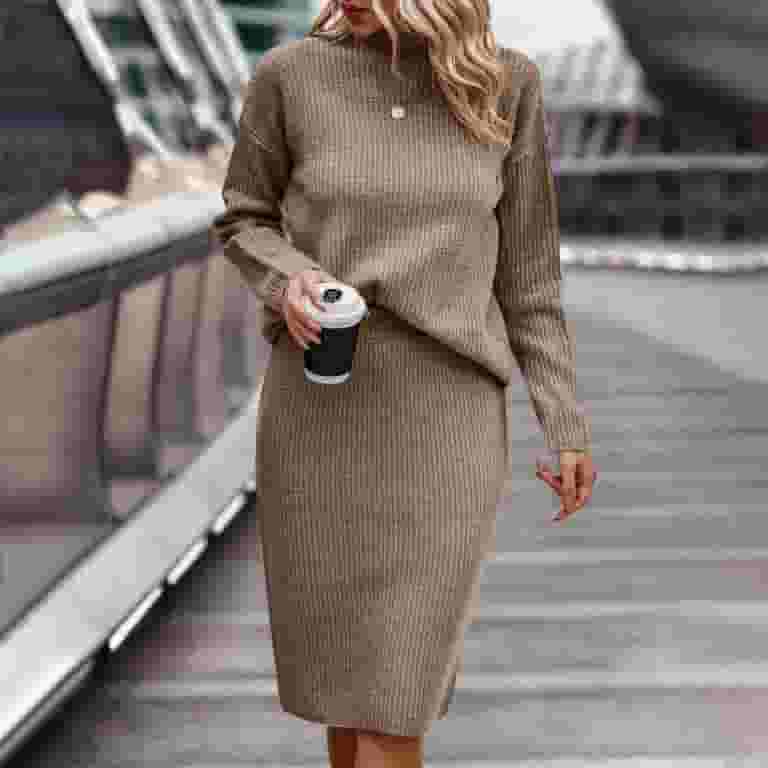 ShomPort Women's 2 Piece Skirt Outfits Long Sleeve Knit Pullover Bodycon Midi Skirt Fall Winter Sweater Dresses Set - Walmart.com ShomPort Women's 2 Piece Skirt Outfits Long Sleeve Knit Pullover Bodycon Midi Skirt Fall Winter Sweater Dresses Set - Walmart.com