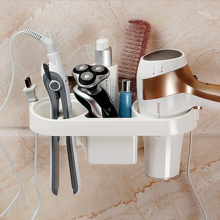 Hair Dryer Double Hole Rack Storage Organizer Curling Wand Hair Dryer Double Hole Rack Storage Organizer Curling Wand