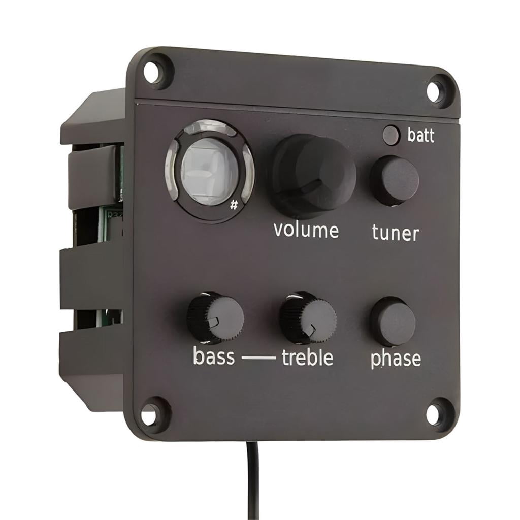 Yihuala Acoustic Guitar Pickup Active Guitar Equalizers Piezo Pickup 2-Bands Equalizers Tuner for Acoustic Guitar Amplifier Endu