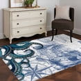 thumbnail image 3 of 2.7'x5' Area Rugs, Nautical Blue Octopus Indoor Outdoor Area Rug for Living Room Bedroom, Coastal Ocean Summer Boat Washable Bathroom Rugs Kitchen Floor Carpet Mats Home Decor Aesthetic, 3 of 8