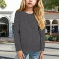 thumbnail image 2 of alcepopk Girls Long Sleeve Shirts Kids Crewneck T-Shirts Fall Tops Tees(Grey,2-3 Y), 2 of 7