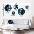 thumbnail image 4 of Designart "Avant Garde Model In Gold And Retro Blue I" Fashion Woman Metal Wall Art Set of 5 Piece, 4 of 5