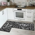 thumbnail image 1 of 2 Pcs Anti Fatigue Kitchen Mat Set Pvc Kitchen Floor Mat Waterproof Standing Mats,40*60+40*110cm,black, 1 of 5