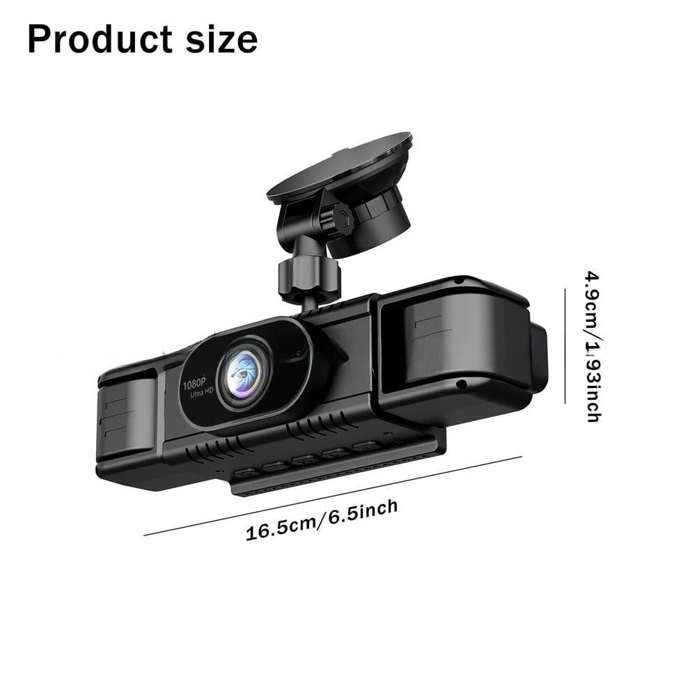 Baguer 4 Lens Dash Cam 1080P with GPS, Night Vision Car Camera Recorder, Compact Multi-Angle Driving Video Device