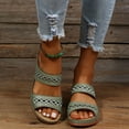 thumbnail image 2 of Womens Wide Width Orthopedic Slides Sandals Comfortable Summer Platform Wedge Dress Slip on Shoes 2025, 2 of 5